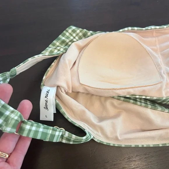 Green gingham Lime Ricki swimsuit - Picture 3 of 6